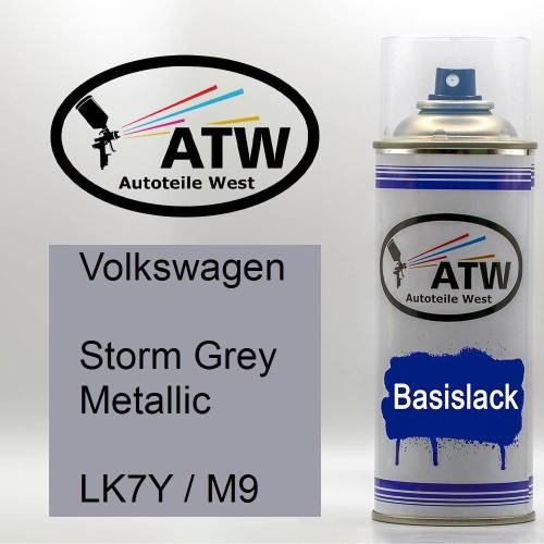 Volkswagen, Storm Grey Metallic, LK7Y / M9: 400ml Sprühdose, von ATW Autoteile West.